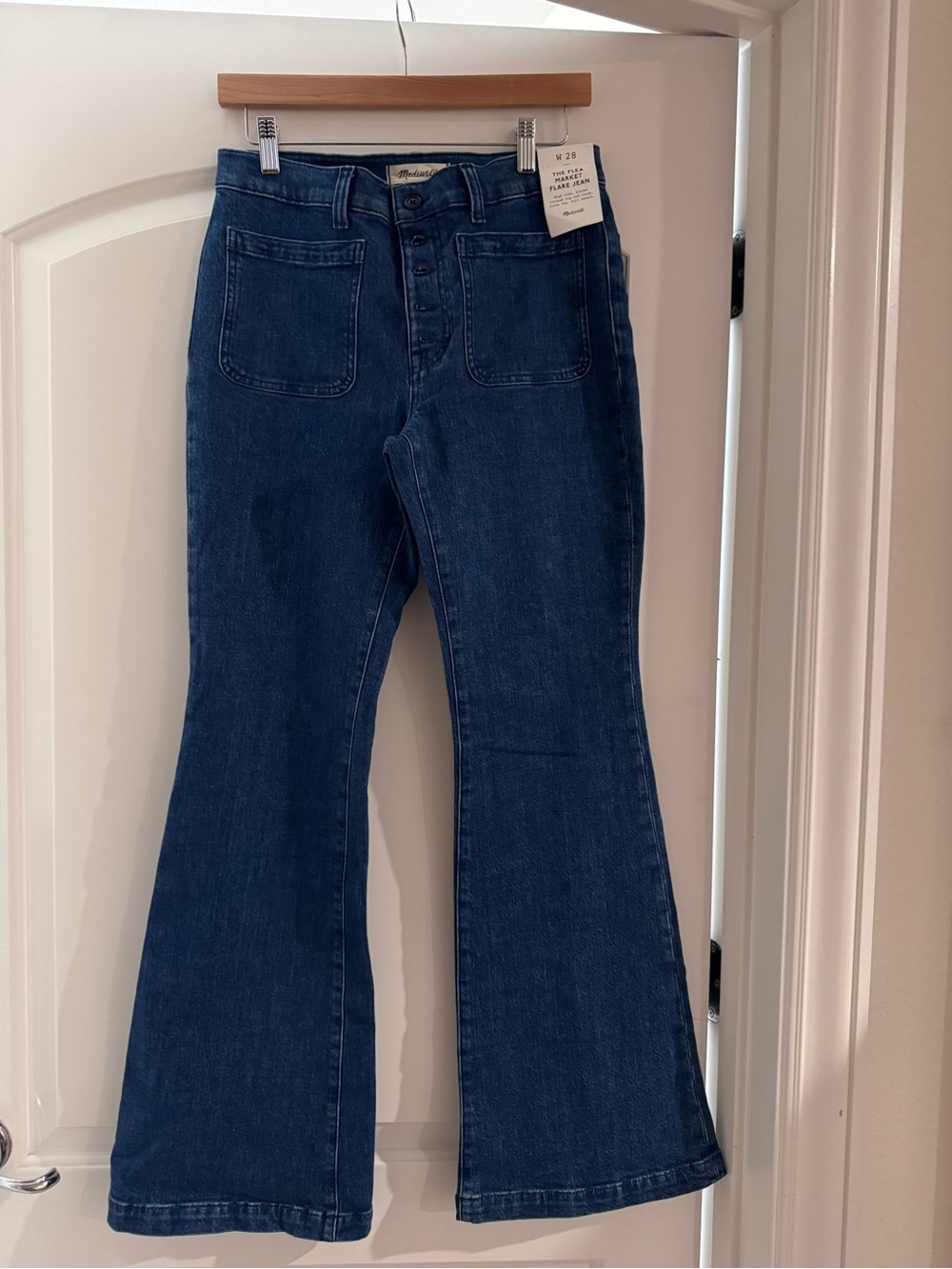Madewell Dark Blue High-Rise Flare Jeans